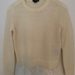 White Club Monaco sweater with lace